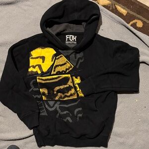 Fox Little Boys Hoodie in Black and Yellow